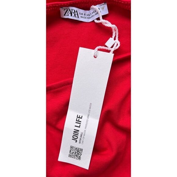NWT Zara Sweetheart Neckline Off-the-Shoulder Bodysuit with Knot in Red, Small - Picture 11 of 14